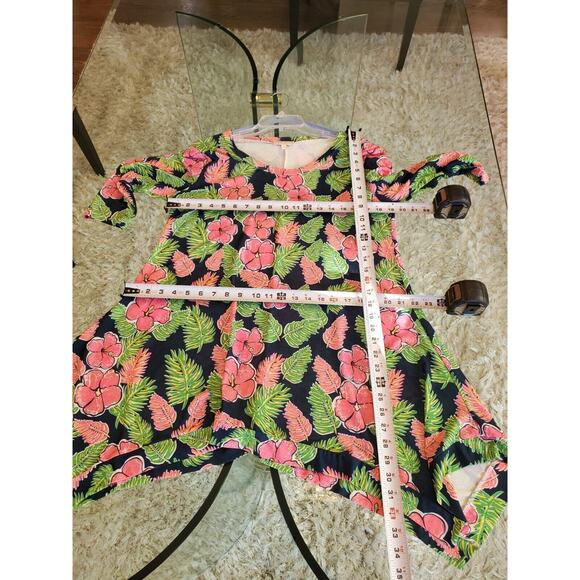 Simply Southern Hawaiian Hibiscus Floral Print Knee Length Tunic Dress Small - Picture 7 of 11
